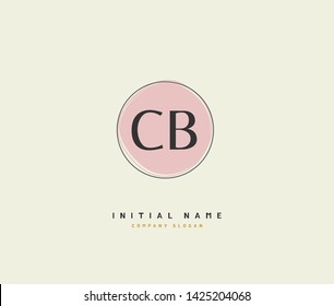 C B CB Beauty vector initial logo, handwriting logo of initial wedding, fashion, jewerly, signature, boutique, floral and botanical with creative template for any company or business.