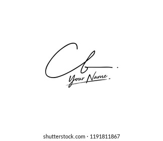 C B CB Signature initial logo template vector