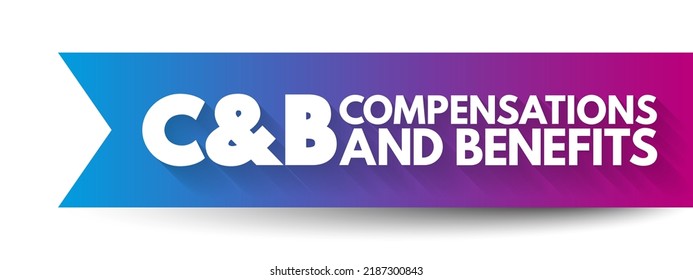 C and B - Compensations and Benefits acronym, business concept background