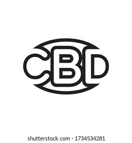 C B D letter lines design vector