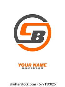 C B initial circle logo template vector