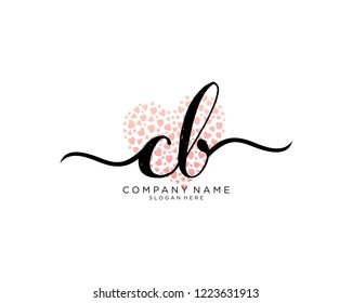 C B Initial handwriting logo vector