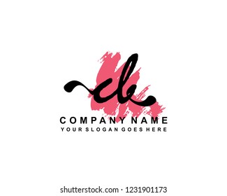 C B Initial Handwriting Logo Template