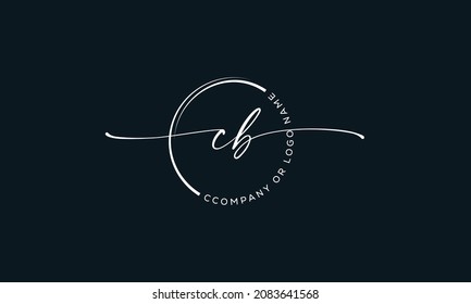 C B Logo inicial de la firma de escritura a mano, firma inicial, diseño elegante del logotipo
plantilla vectorial.