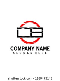 C B Initial logo with circle template vector