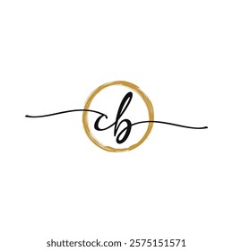 C B Initial Script Letter Beauty Logo Template