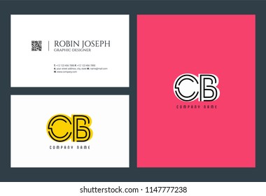C & B Joint logo icon with business card vector template.