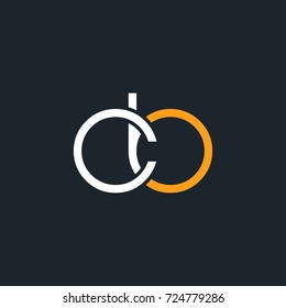 C B joint logo round letter design vector  