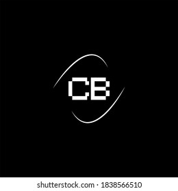 logotipo de letra C B diseño abstracto sobre fondo de color negro, monograma cb