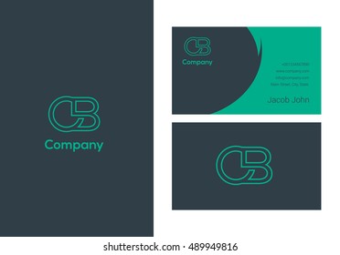 C and B Letter  logo design, with Business card template
