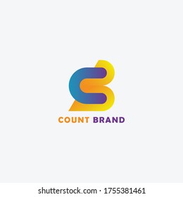 Marca de carta C B logotipo moderno 