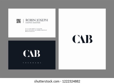 C A B Letters Joint logo icon and business card vector template.