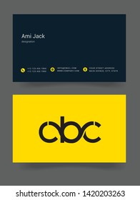 C B C letters joint logo design vector with business card template
