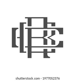 C B R monogram logo design. isolated in white. text logo