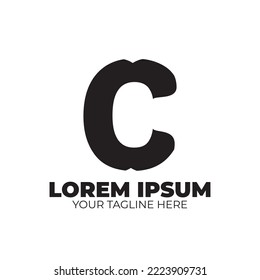C Logotipo de letra negra imagen vectorial moderna y de moda 