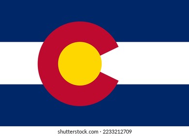 C Blue Red Yellow Gold Colorado State Flag Stripe Sunshine Mountain Blue Sky Skies United States of America Logo Icon Sign Sigil Symbol Emblem Badge Vector EPS PNG Transparent No Background