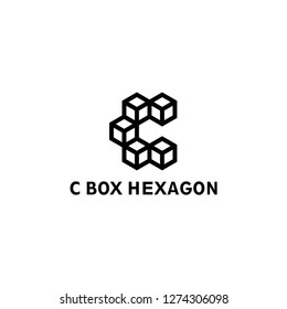 C BOX HEXAGON LOGO DESIGN INSPIRATION - VECTOR
