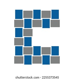 C brick woven letter logo template
