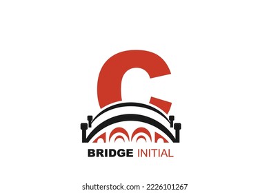 C patrón de logotipo de letra puente para su marca.