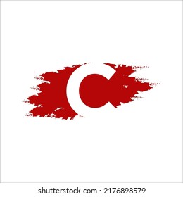 C Diseño del logotipo de la carta de punteo de pincel. Diseño de iconos con el logotipo de pintura negra.