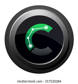 C button, letter C logo icon vector design