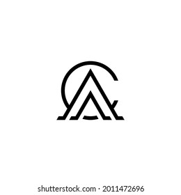 c a ca ac initial logo design vector template