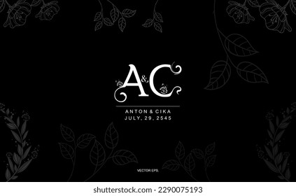 A C CA Beauty vector initial logo, wedding monogram collection, Modern Minimalistic and Floral templates for Invitation cards, Save the Date, Logo identity for restaurant, boutique, cafe in vector