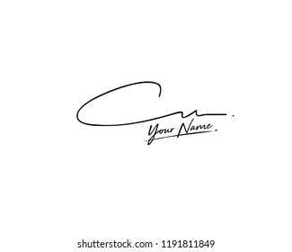 C A CA Signature initial logo template vector