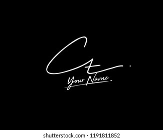 C A CA Signature initial logo template vector