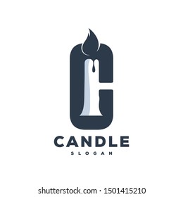 C candle logo design ready to use