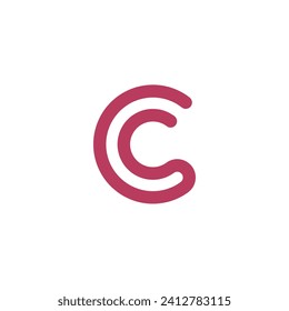 C capital logo formed from minimalist and elegant red lines