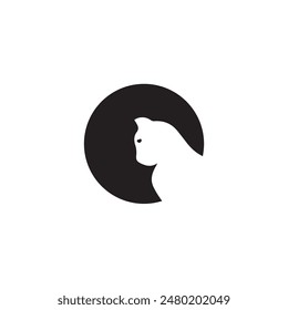 Diseño simple del icono del logotipo del gato