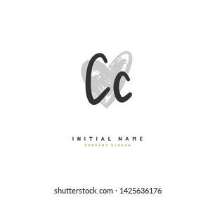 C CC Beauty vector initial logo, handwriting logo of initial signature, wedding, fashion, jewerly, boutique, floral and botanical with creative template for any company or business.