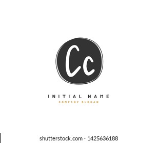 C CC Beauty vector initial logo, handwriting logo of initial signature, wedding, fashion, jewerly, boutique, floral and botanical with creative template for any company or business.