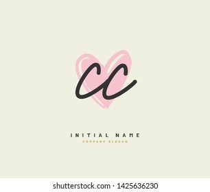 C CC Beauty vector initial logo, handwriting logo of initial signature, wedding, fashion, jewerly, boutique, floral and botanical with creative template for any company or business.