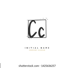 C CC Beauty vector initial logo, handwriting logo of initial signature, wedding, fashion, jewerly, boutique, floral and botanical with creative template for any company or business.