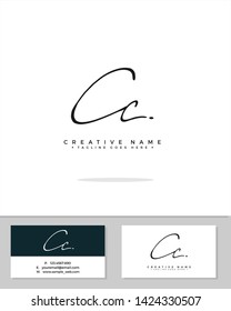 C CC initial logo signature vector. Handwriting concept logo.