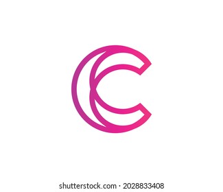 Plantilla vectorial de diseño de logotipo de letras C y cc