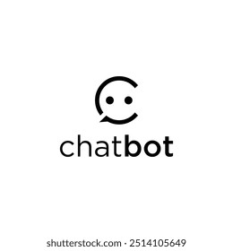 C para el Vector del icono del logotipo del bot del chat