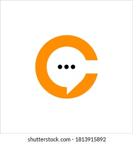 C chat logo design vector sign