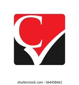 c and check mark logo vector.