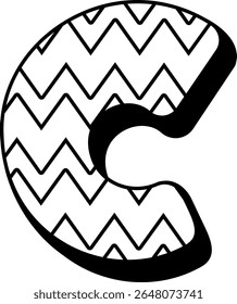 C childish font letter vector illustration