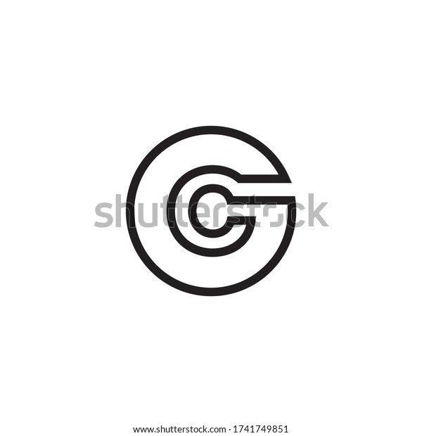 C Circle Letter Lines Logo Design Stock Vector (Royalty Free ...