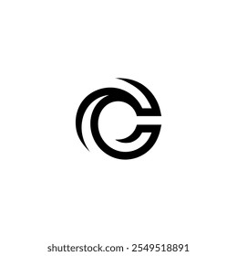 Modelo minimalista de logotipo de círculo C, monograma, ilustração, grupo de inicialização, corporativo, ícone de negócios profissionais, design de logotipo de vetor de ilustração.