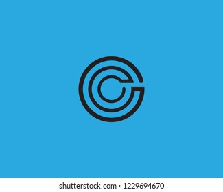 C circle logo and symbols Vector