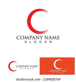 C Logo de anillo circular Diseño de icono de vector de plantilla