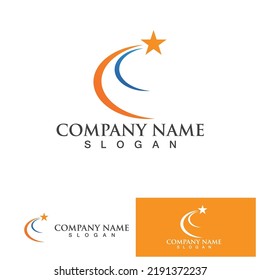 C Circle swoosh ring logo Template vector icon design