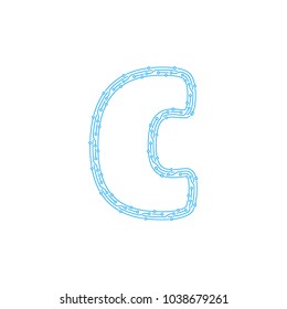 C Circuit Letter Logo Icon Design - Shutterstock ID 1038679261