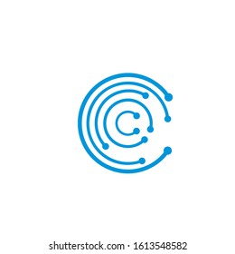 c circuit logo design simple modern template