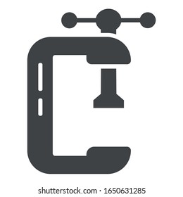 C Clamp Compress Icon On White Background	